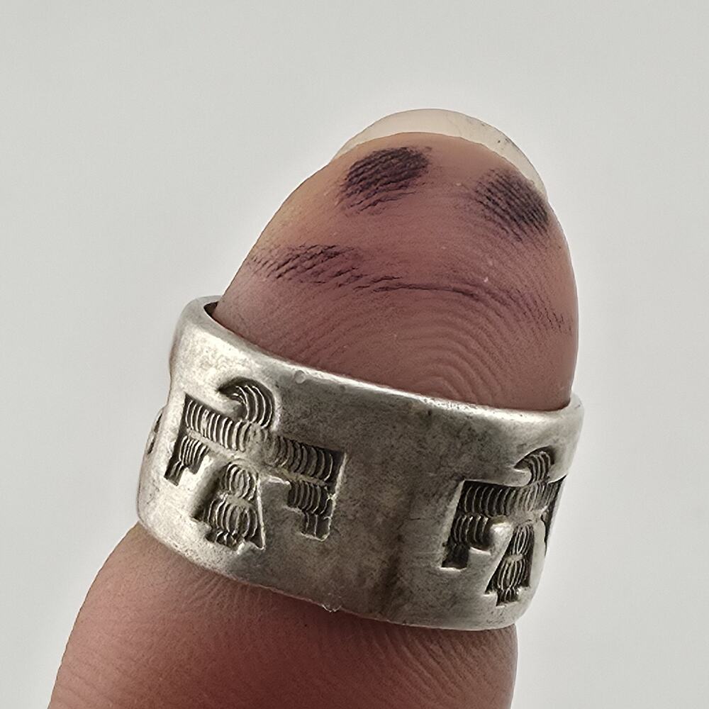 Vintage Bell Trading Post Navajo Thunderbird Ring Sterling Silver 925 Size 5